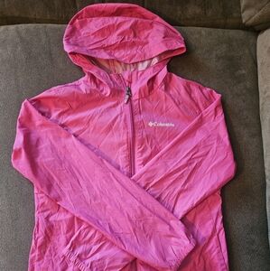 Girls Columbia Vibrant Pink Windbreaker Jacket